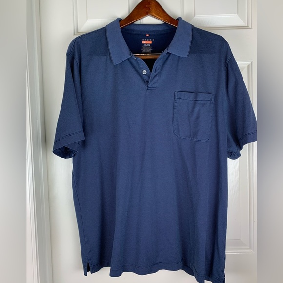 Van Heusen | Shirts | Mens Van Heusen Navy Blue Striped Polo Shirt ...